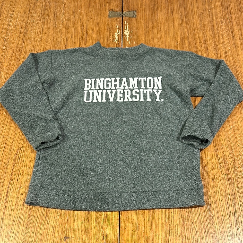 BINGHAMTON UNIVERSITY Woolly Threads Green Mock Neck Sweatshirt